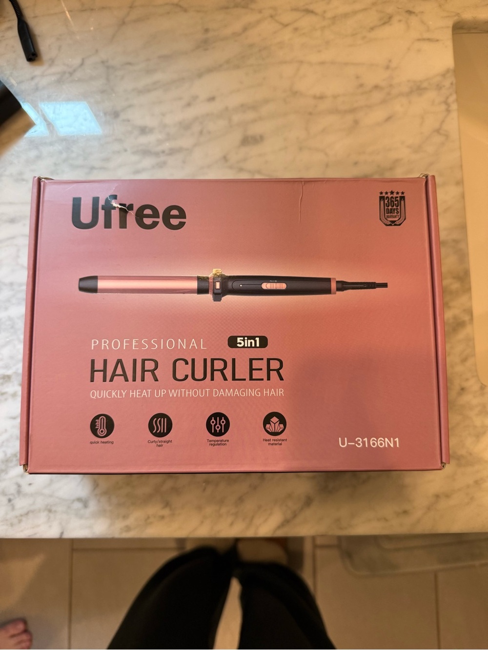 5-in-1 Professional Hair Curler — Pink and Black